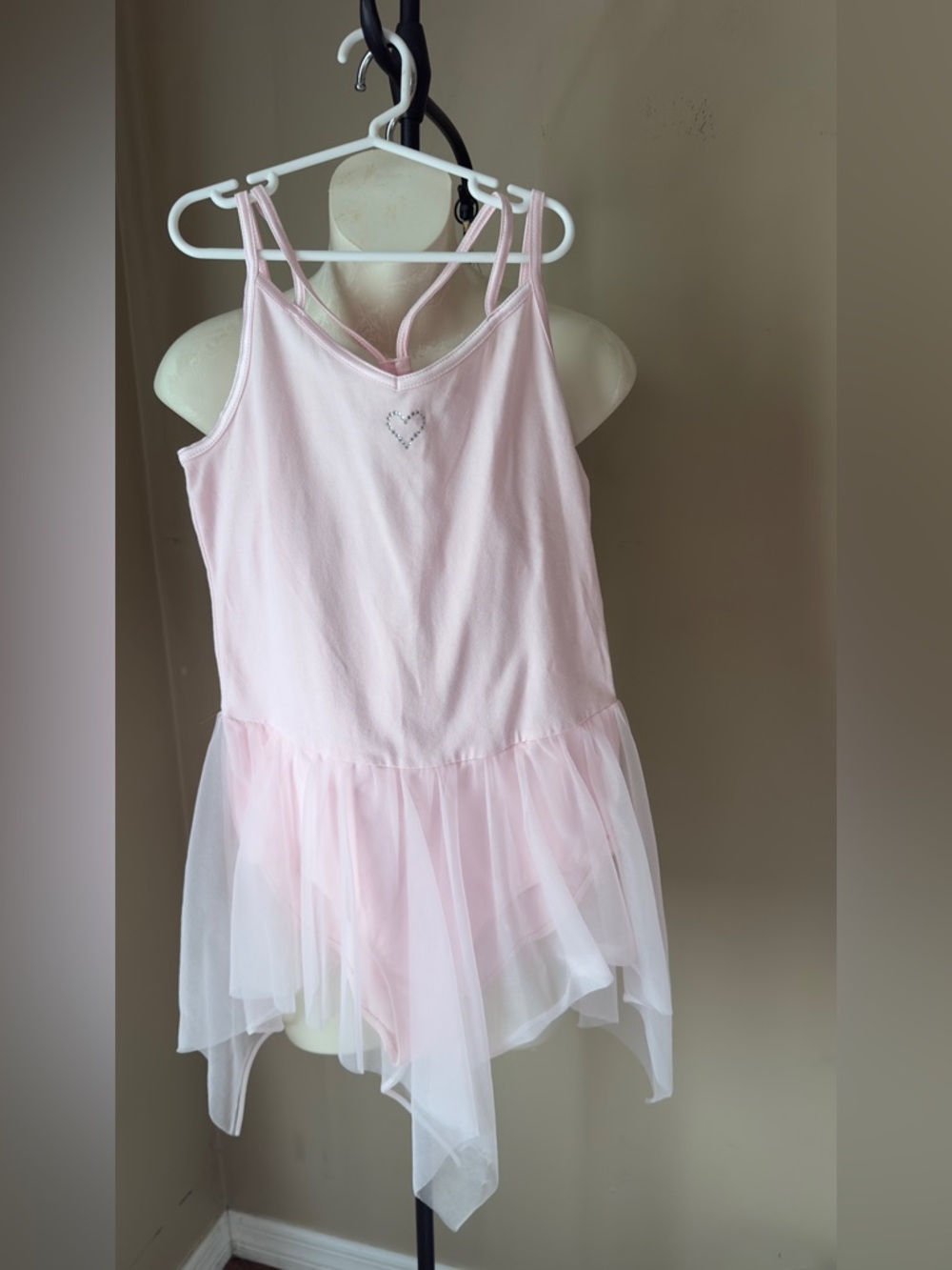 Girls Pink Tulle Hem One-Piece Ballet suit